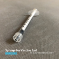 Syringe 1cc sans vaccin à aiguille